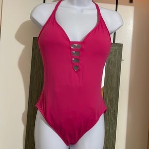 La Blanca Pink One Piece Bathing Suit with Tummy Control
